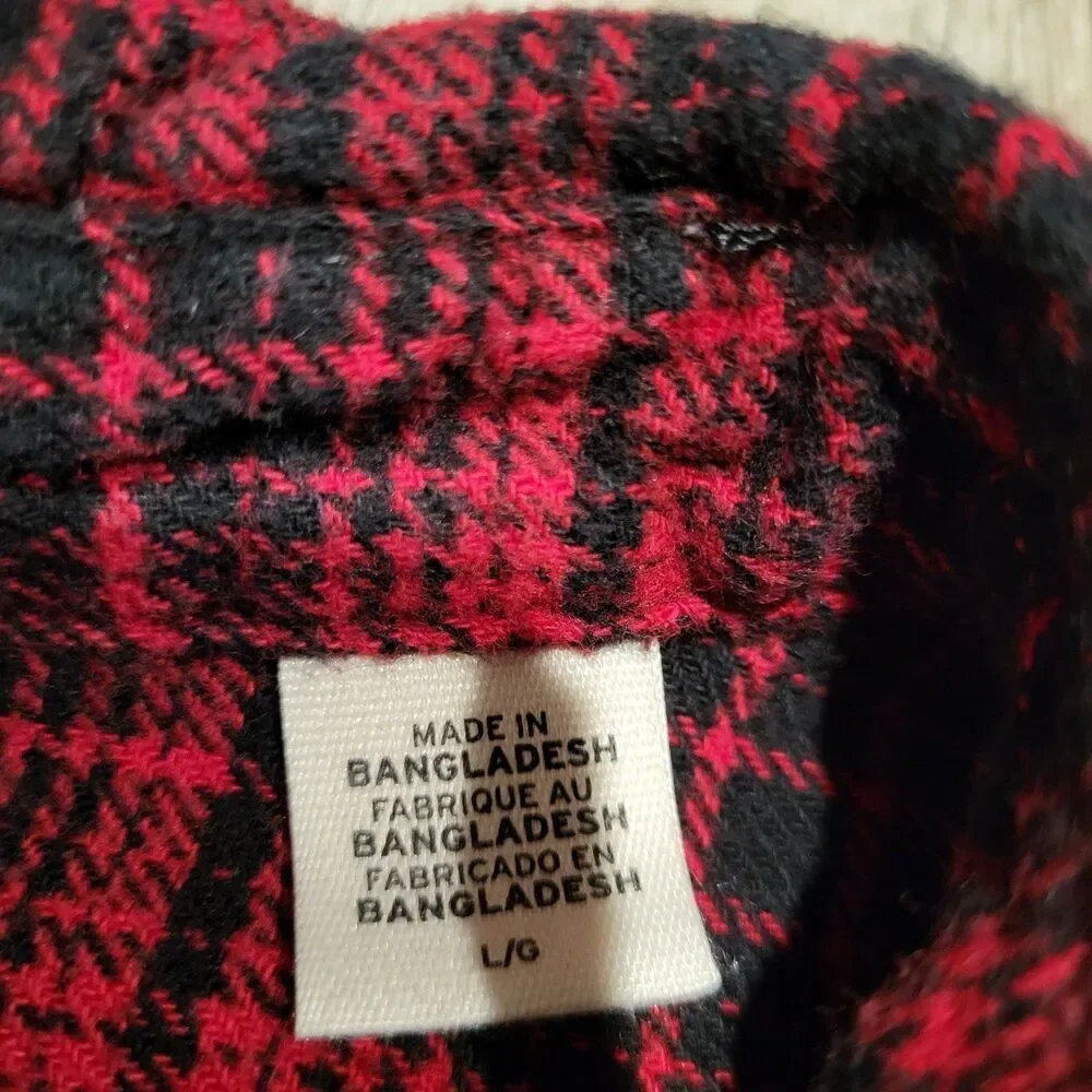 LEVI's Heavy Flannel Plaid Classic Fit Button Up Shirt Men's Size Large